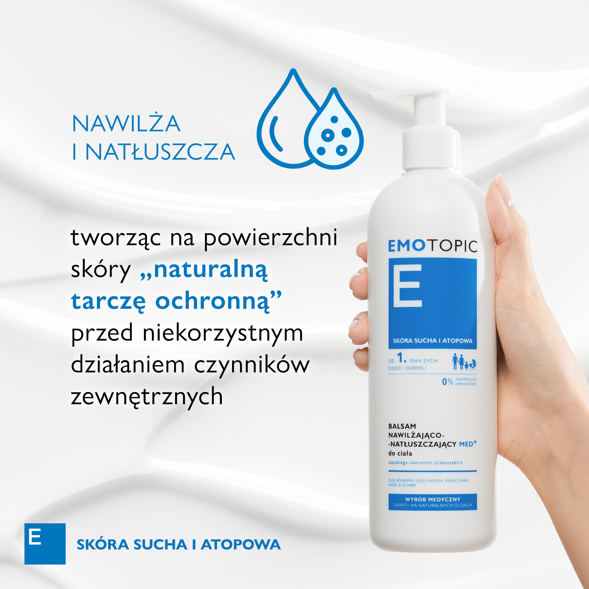 Emotopic balsam nawilżająco-natłuszczający MED+ do ciała do codziennego stosowania 190 ml