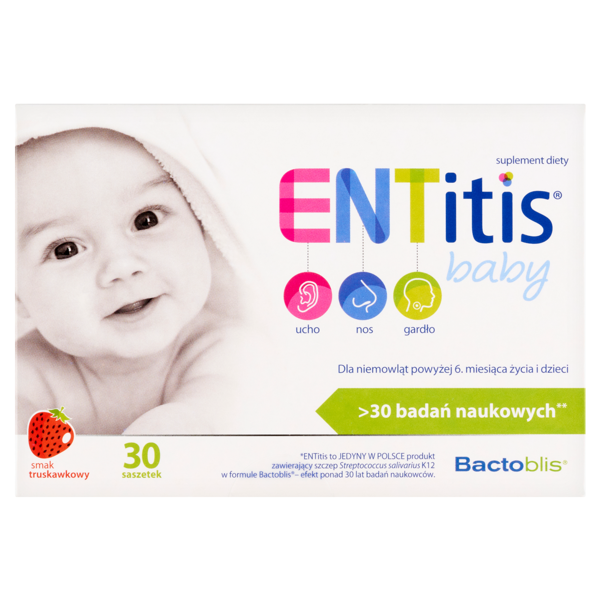 Entitis Baby, smak truskawkowy, saszetki, 30 sztuk zdjęcie