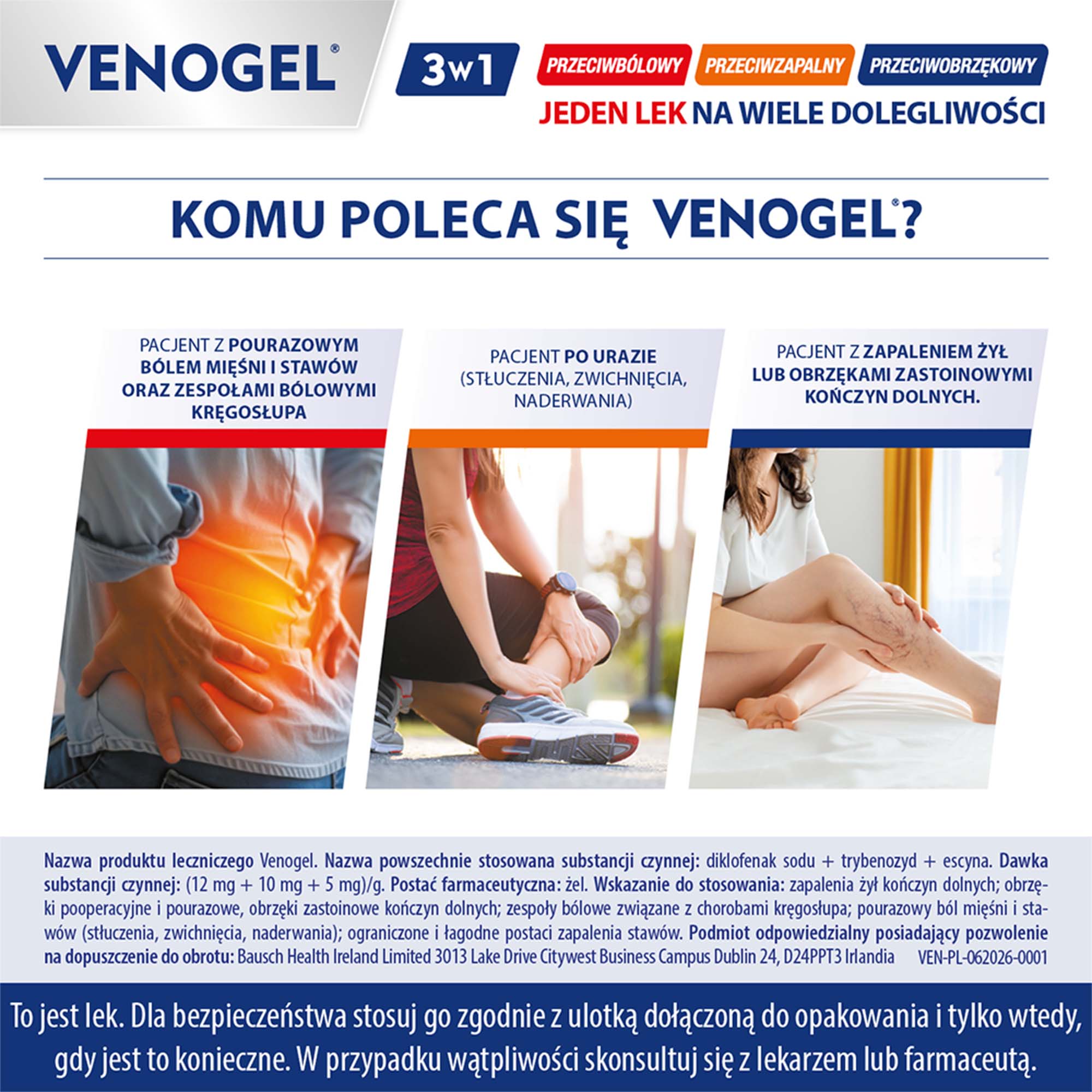 Venożel (12 mg + 10 mg + 5 mg)/g żel 50 g
