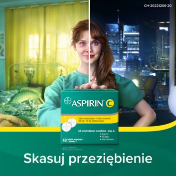 Aspirin C, 400 mg + 240 mg, tabletki musujące, 40 sztuk