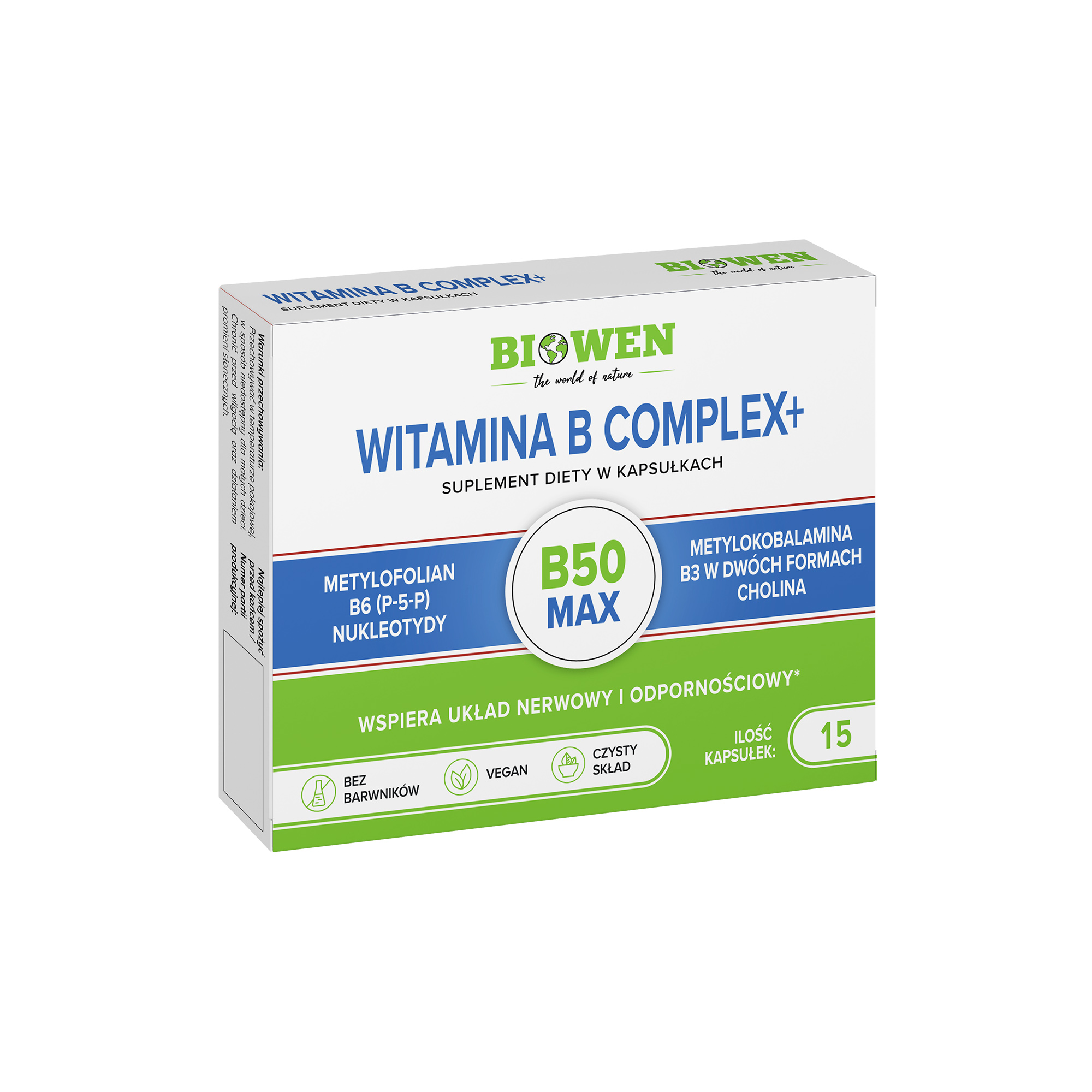 Biowen, Witamina B-Complex+, kapsułki, 15 sztuk zdjęcie