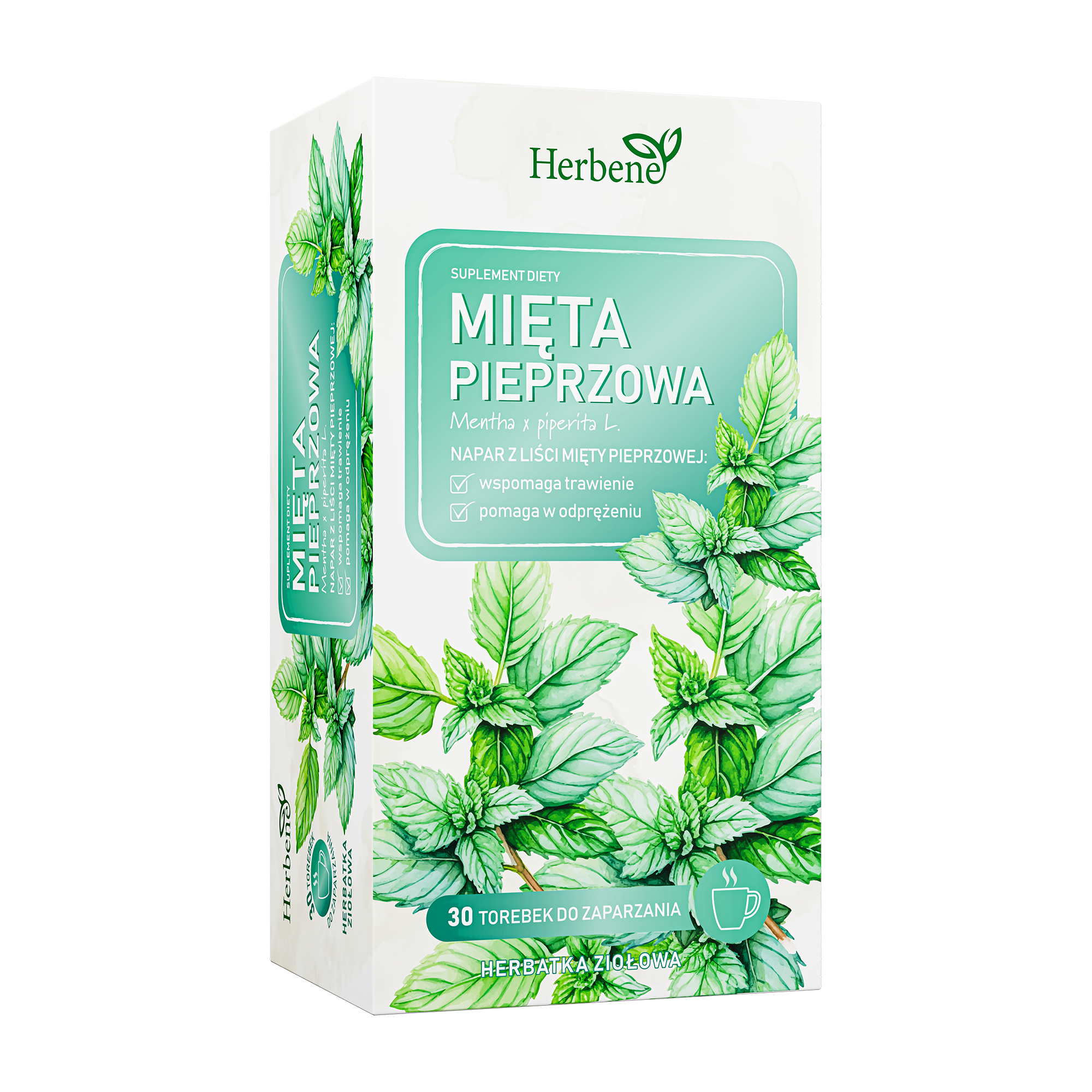 Herbene herbatka ziołowa, Mięta Pieprzowa, saszetki, 30 sztuk