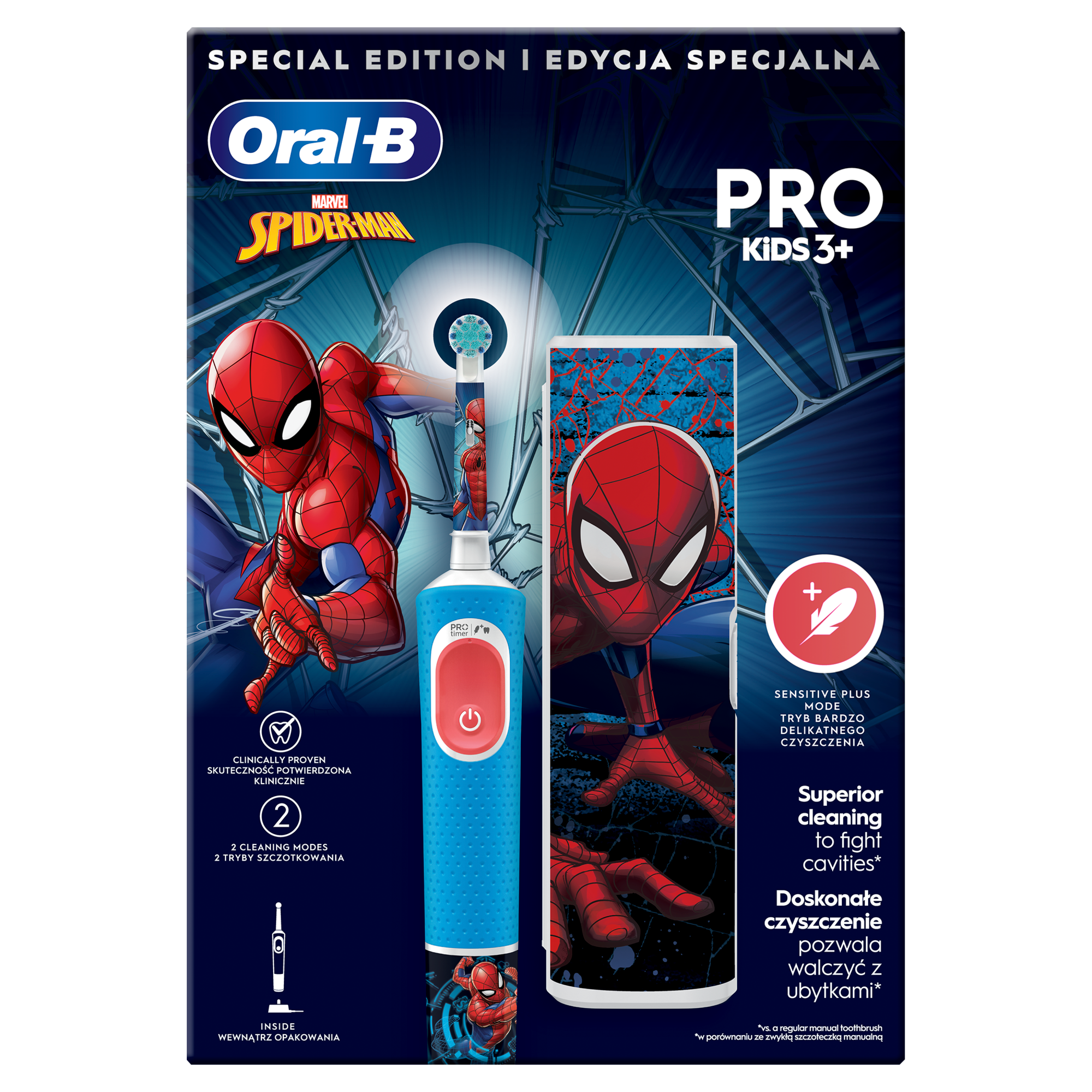 Oral-B Pro Kids Spider-Man Szczoteczka elektryczna, 1 sztuka zdjęcie