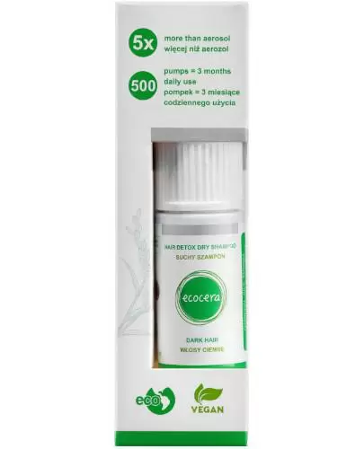 Ecocera naturalny suchy szampon Detox do włosów ciemnych z węglem aktywnym 15 g zdjęcie
