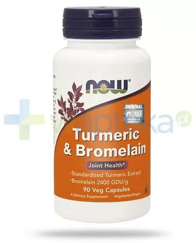 NOW Foods Turmeric & Bromelain kurkuma i bromelina 90 kapsułek zdjęcie