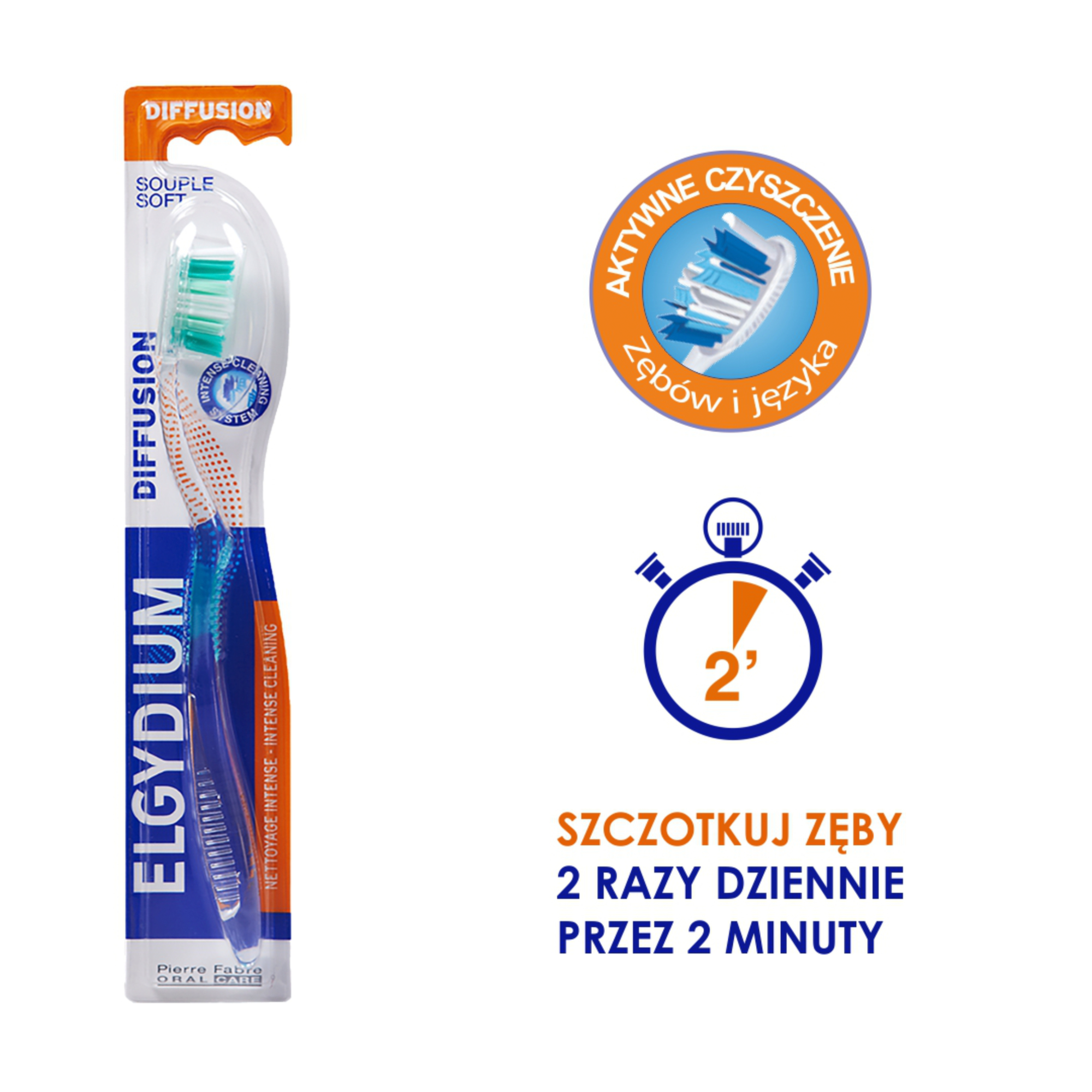 ELGYDIUM Diffusion szczoteczka do zębów średnia 1 sztuka