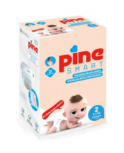 Pine Smar,t inteligentne pieluchy dla dzieci, mini 2 (3-6 kg), 5 sztuk zdjęcie