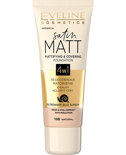 Eveline Cosmetics Satin Matt Podkład matujący 4 w 1, 103 Natural, 30 ml, cena, opinie, skład zdjęcie