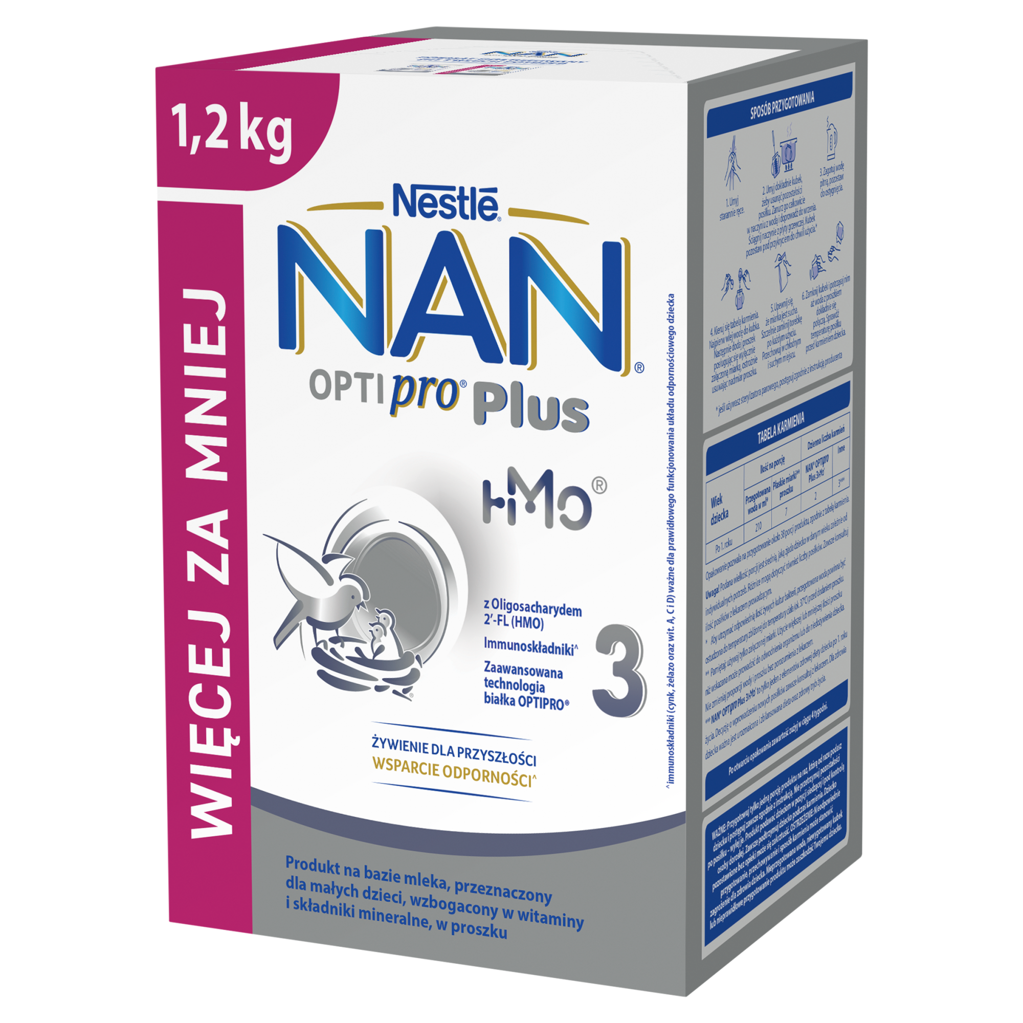 NAN OPTIPRO Plus 3 Produkt na bazie mleka dla małych dzieci, 1,2 kg zdjęcie