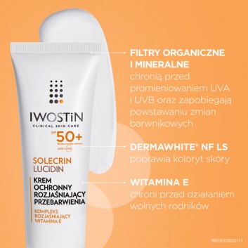 IWOSTIN SOLECRIN LUCIDIN Hipoalergiczny krem na przebarwienia do skóry wrażliwej SPF50+ - 50 ml