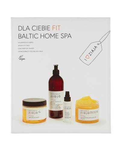 Ziaja Baltic Home Spa Fit Zestaw Galaretka do kąpieli, 260 ml + Serum nawilżające do ciała, 400 ml + Krem do twarzy, 50 ml + Peeling gruboziarnisty do ciała, 300 ml, cena, opinie, właściwości zdjęcie