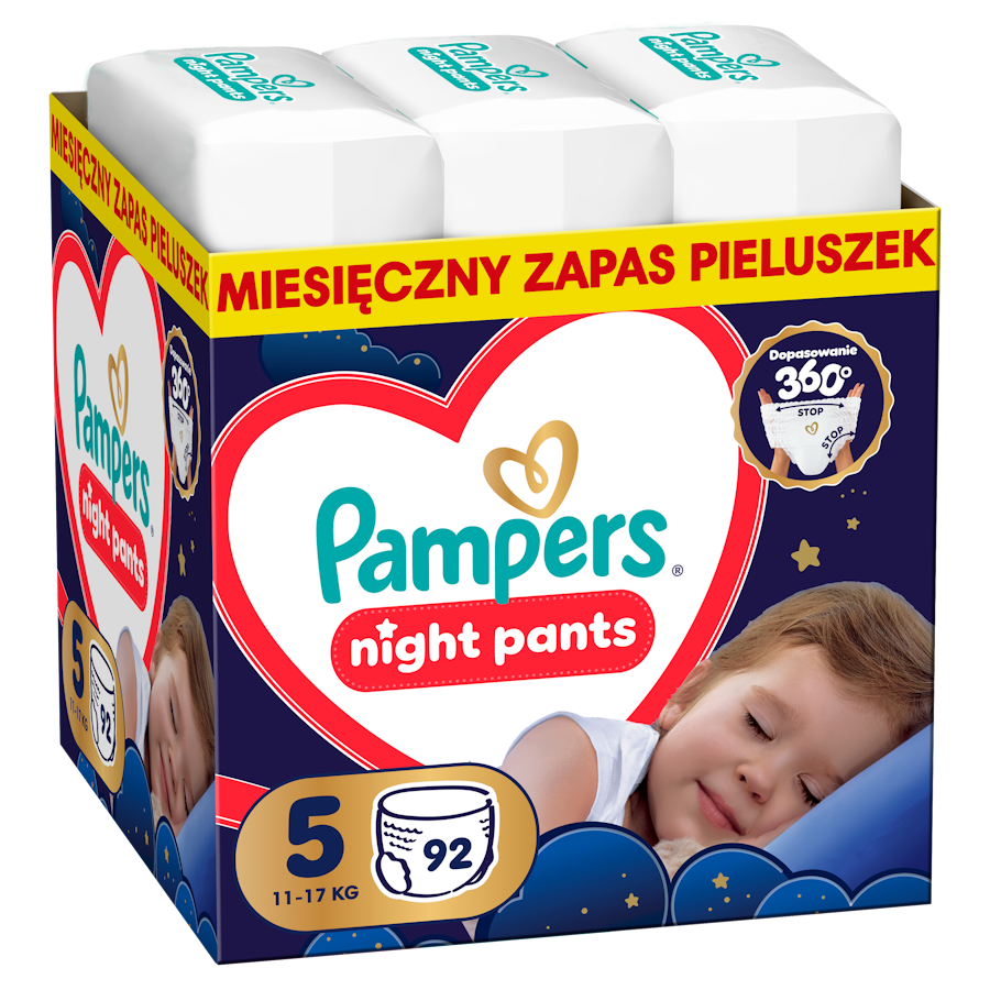 Pampers Night Pieluchomajtki rozmiar 5, 11-17 kg, 92 sztuki zdjęcie
