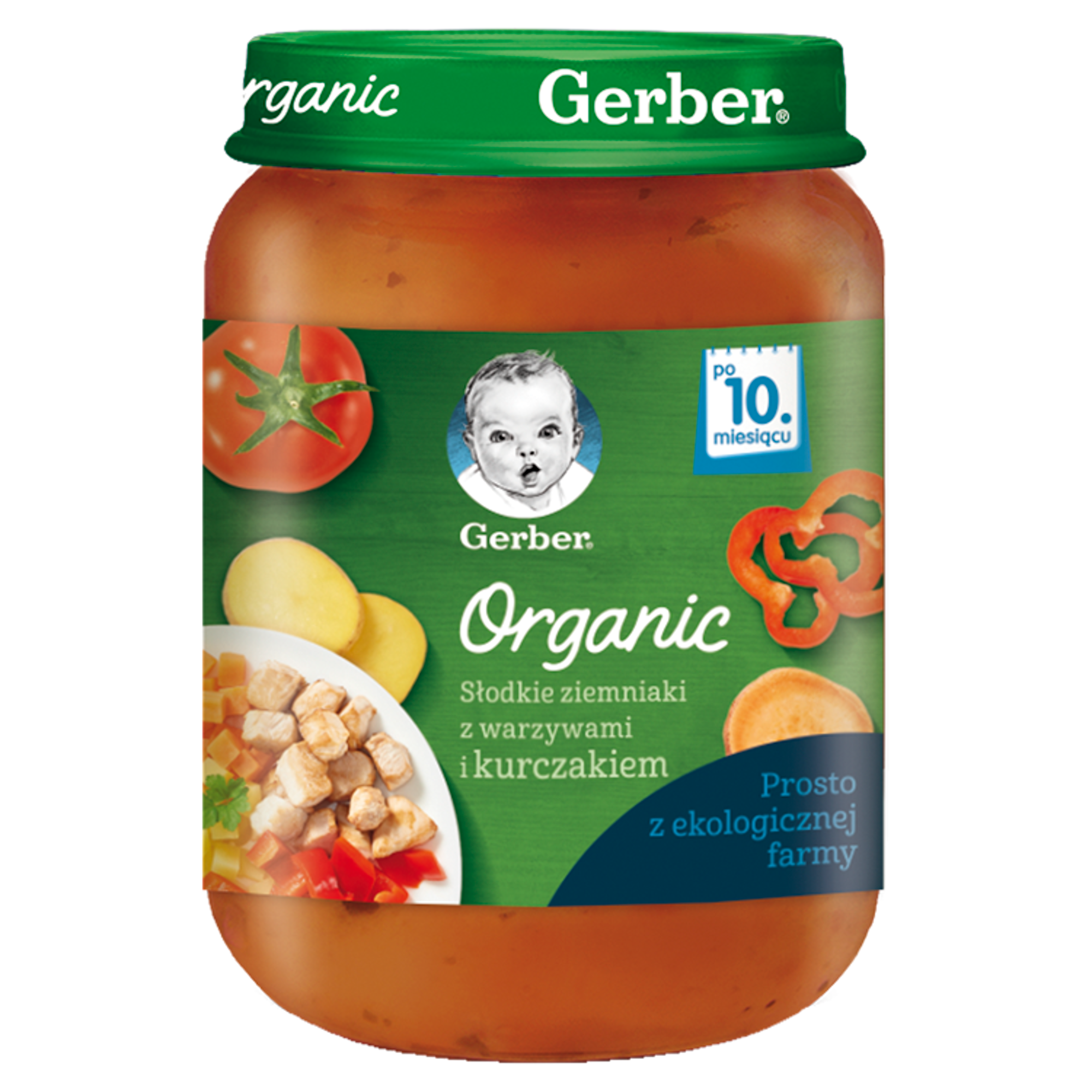 Nestlé Gerber Organic słodkie ziemniaki z warzywami i kurczakiem po 10 miesiącu 190 g zdjęcie