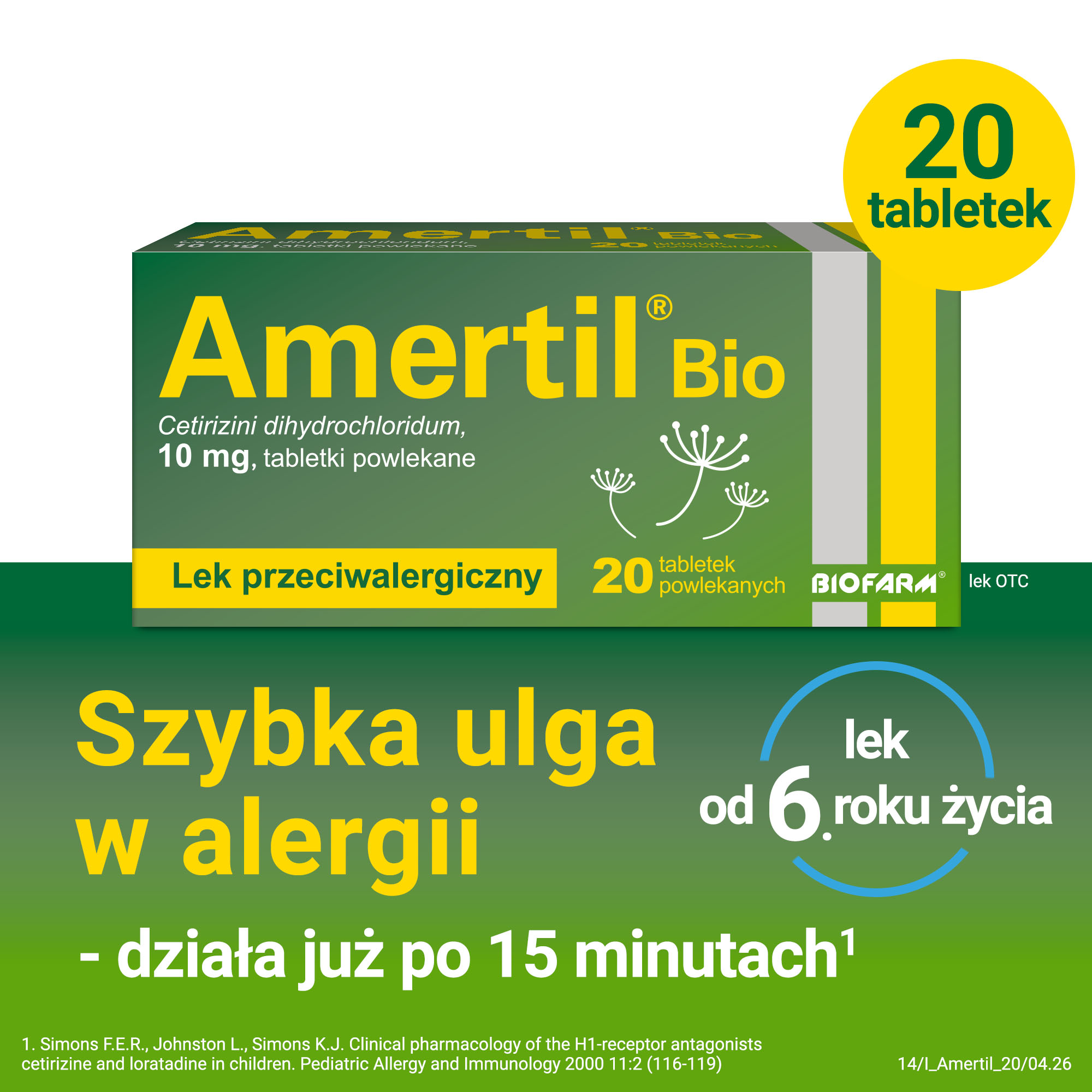 Amertil Bio, 10 mg, 20 tabletek powlekanych