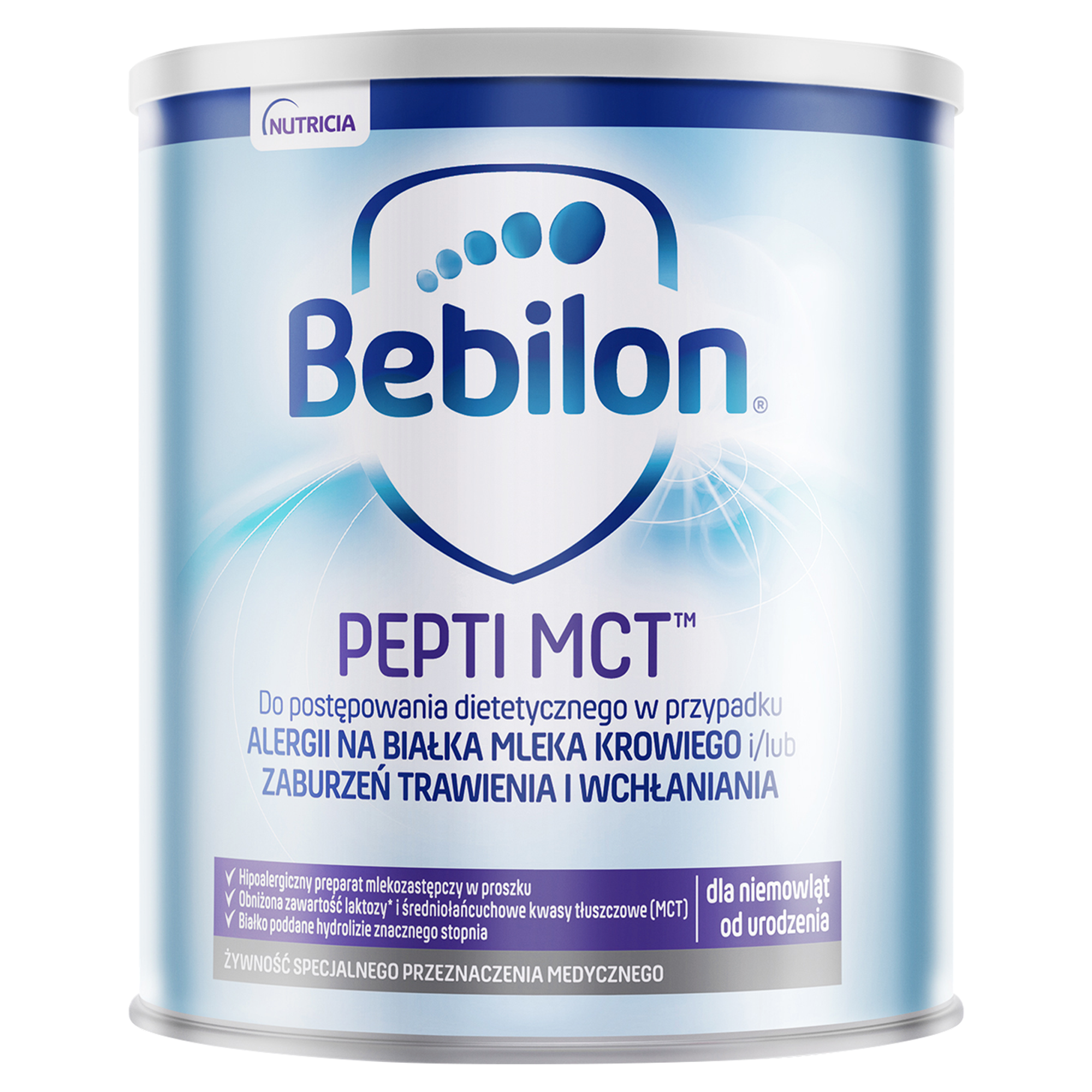 Bebilon PEPTI MCT dla niemowląt z alergią na białka mleka krowiego i/lub zaburzeniami trawienia i wchłaniania, od urodzenia, 450 g zdjęcie