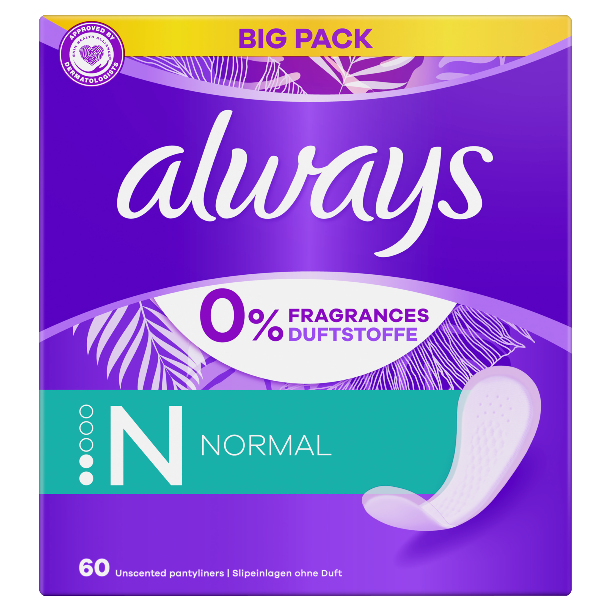 Always Daily Fresh Normal, Wkładki higieniczne, 60 sztuk zdjęcie