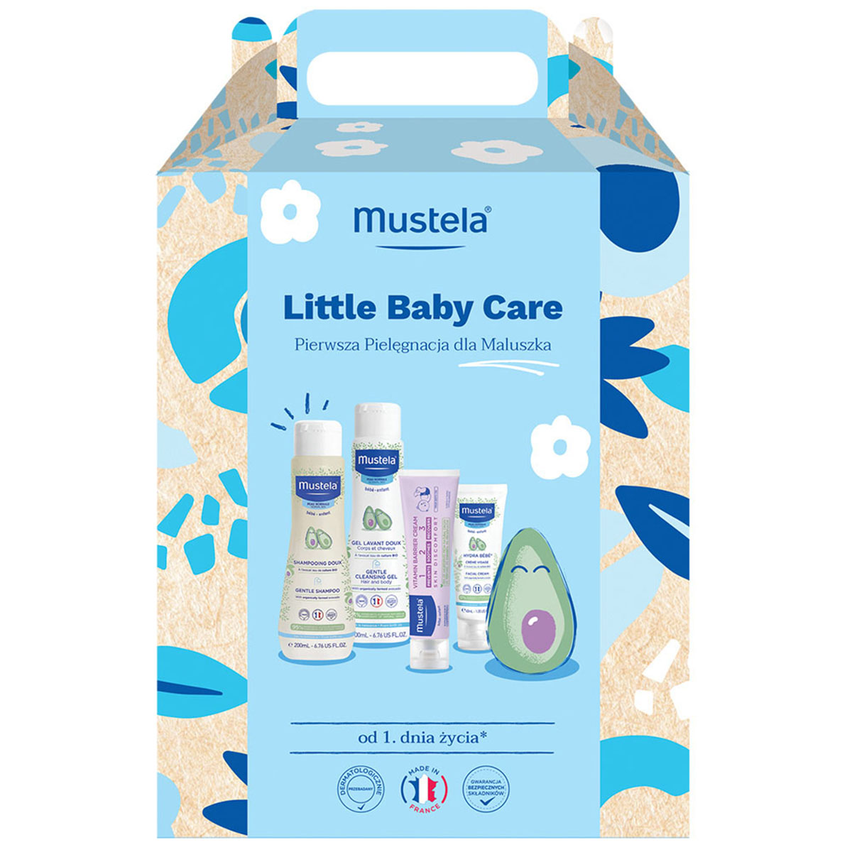 Mustela Little Baby Care pierwsza pielęgnacja dla maluszka żel do mycia 200 ml + szampon 200 ml + krem do twarzy 40 ml + krem do przewijania 50 ml [ZESTAW] zdjęcie