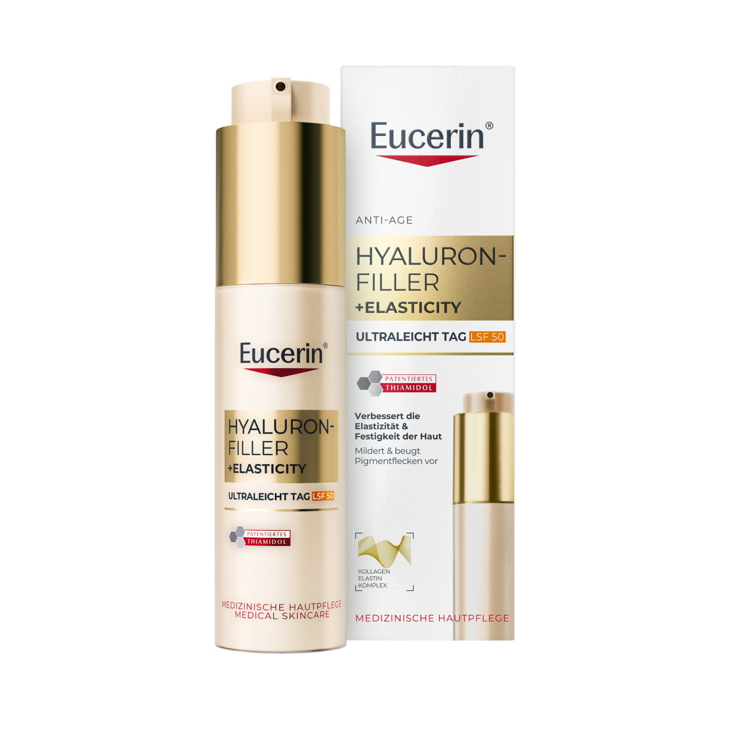 Eucerin Hyaluron-Filler + Elasticity, ultralekki krem na dzień SPF 50, 50 ml