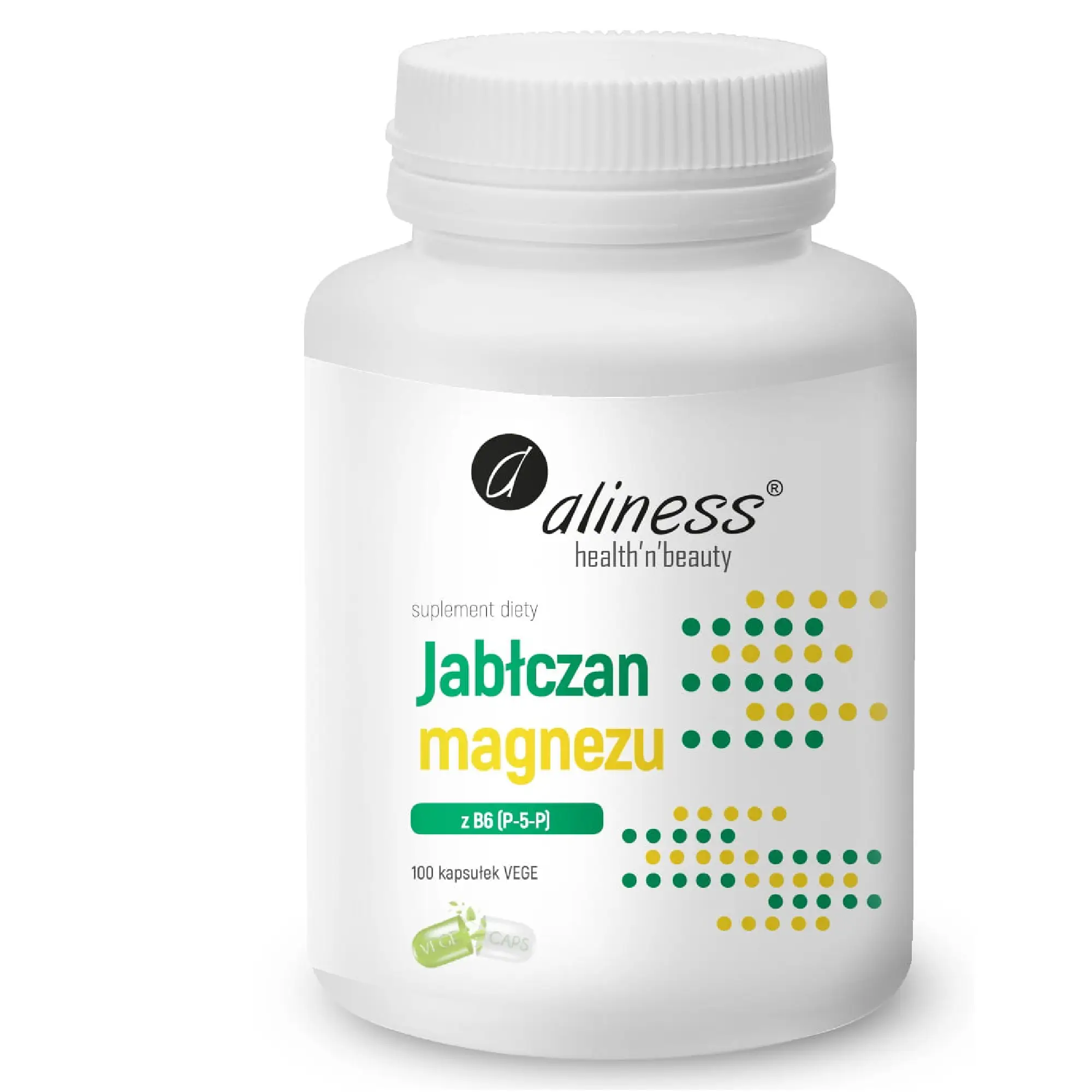 Aliness, Jabłczan magnezu 100 mg z B6 (P-5-P), kapsułki vege, 100 sztuk zdjęcie
