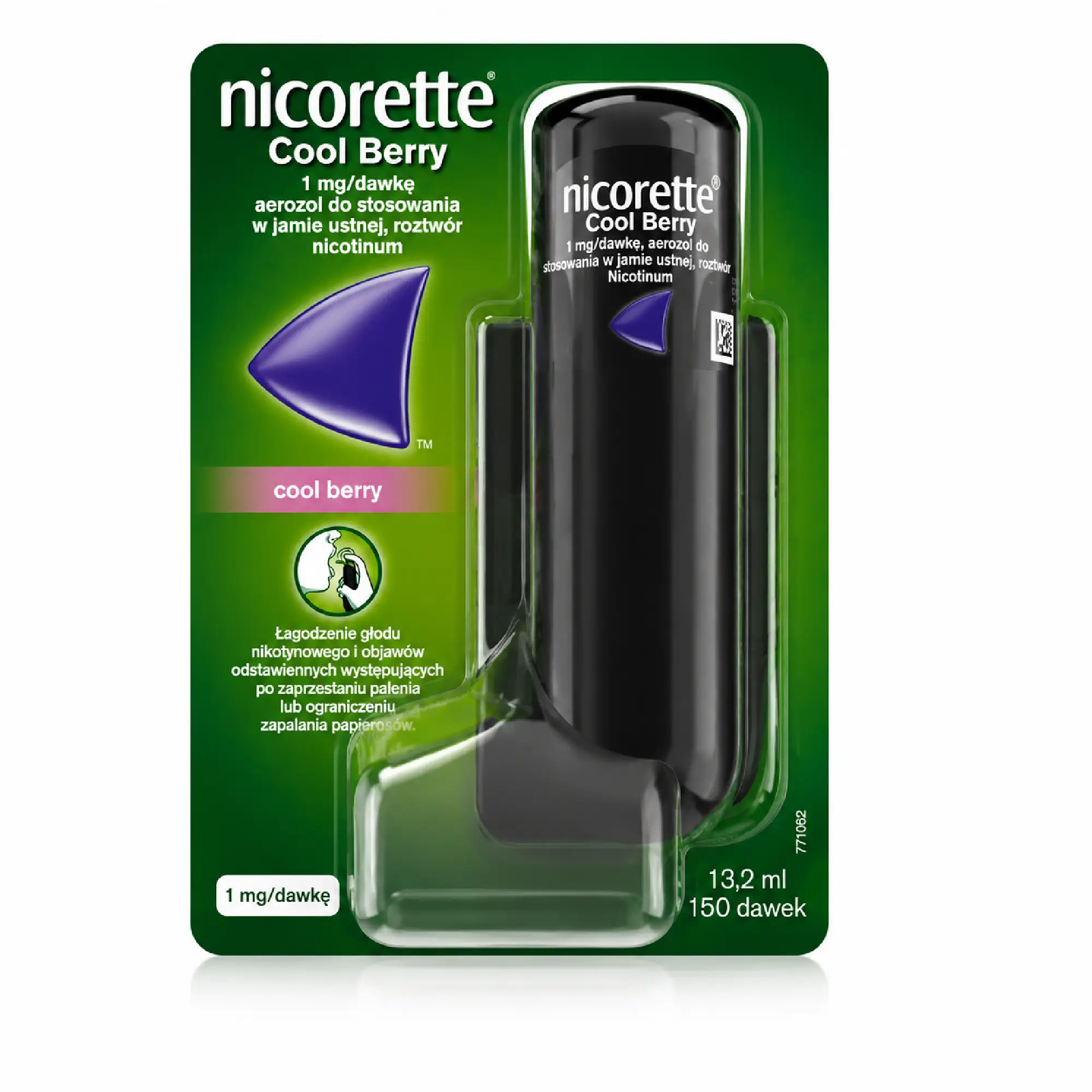 NICORETTE COOL BERRY Aerozol 1 mg/dawka, 13,2 ml na rzucanie palenia zdjęcie