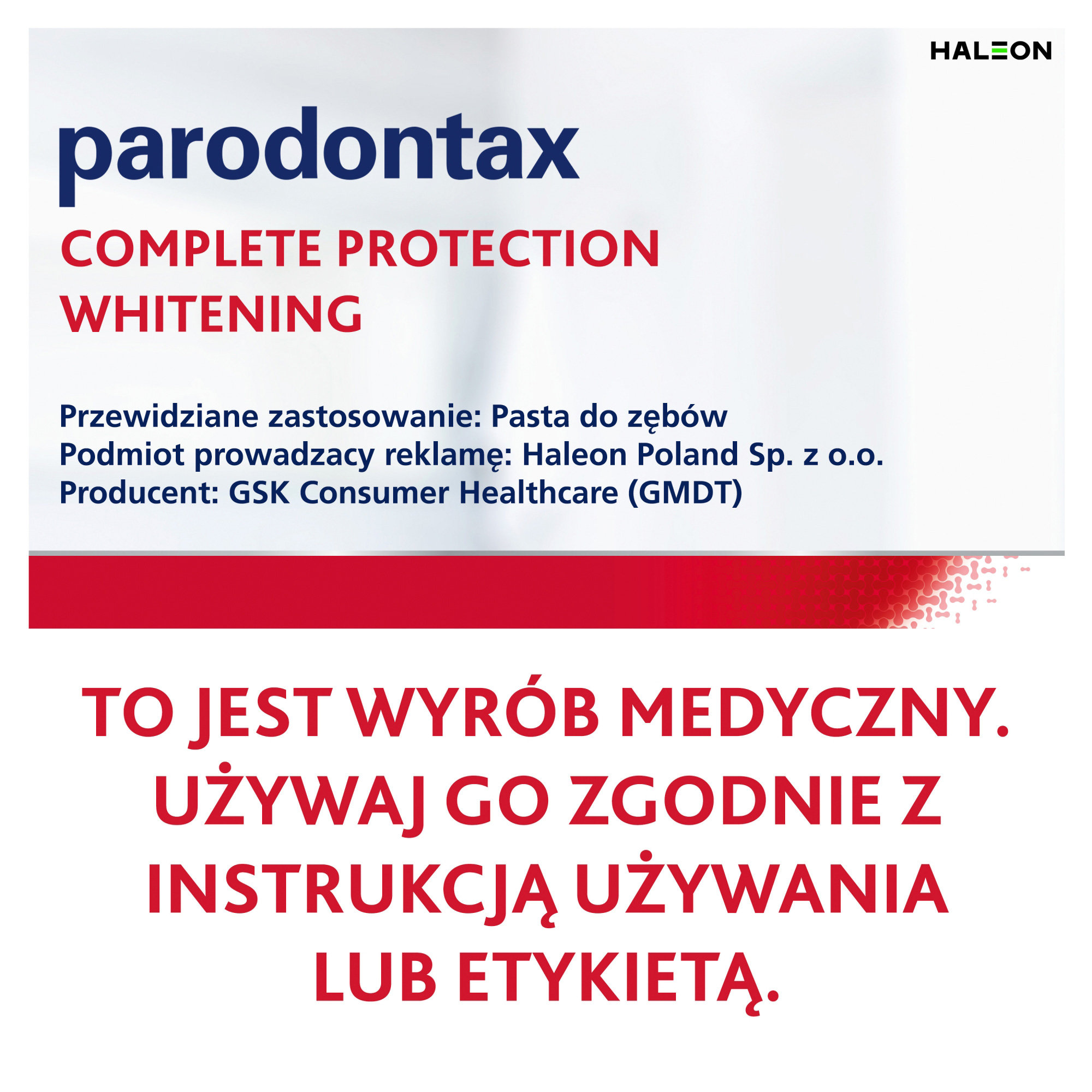 Parodontax Complete Protection Whitening pasta do zębów z fluorkiem 75 ml