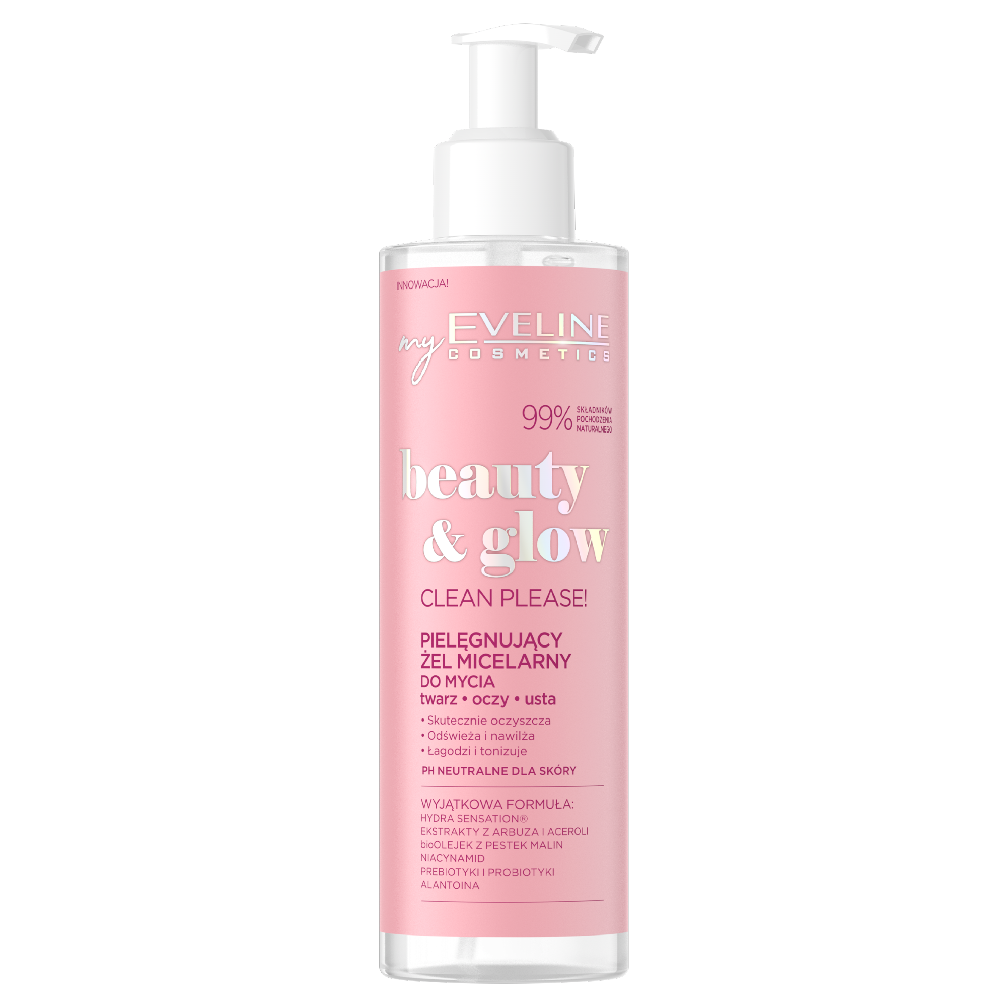Eveline Beauty Glow oczyszczający żel micelarny do mycia twarzy, 200 ml zdjęcie
