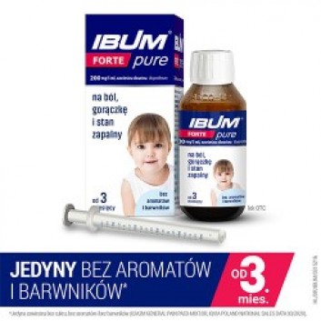 Ibum Forte Pure, 200 mg/5 ml, zawiesina bez aromatów i barwników, 100 ml