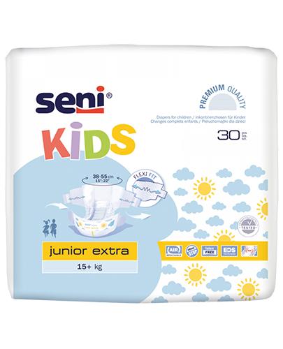 Seni Kids Junior Extra Pieluchomajtki dla dzieci 15 kg + - 30 szt. - cena, opinie, właściwości zdjęcie