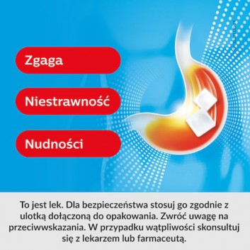 Rennie Antiacidum o smaku miętowym, na zgagę, refluks i niestrawność, 24 tabletki do ssania