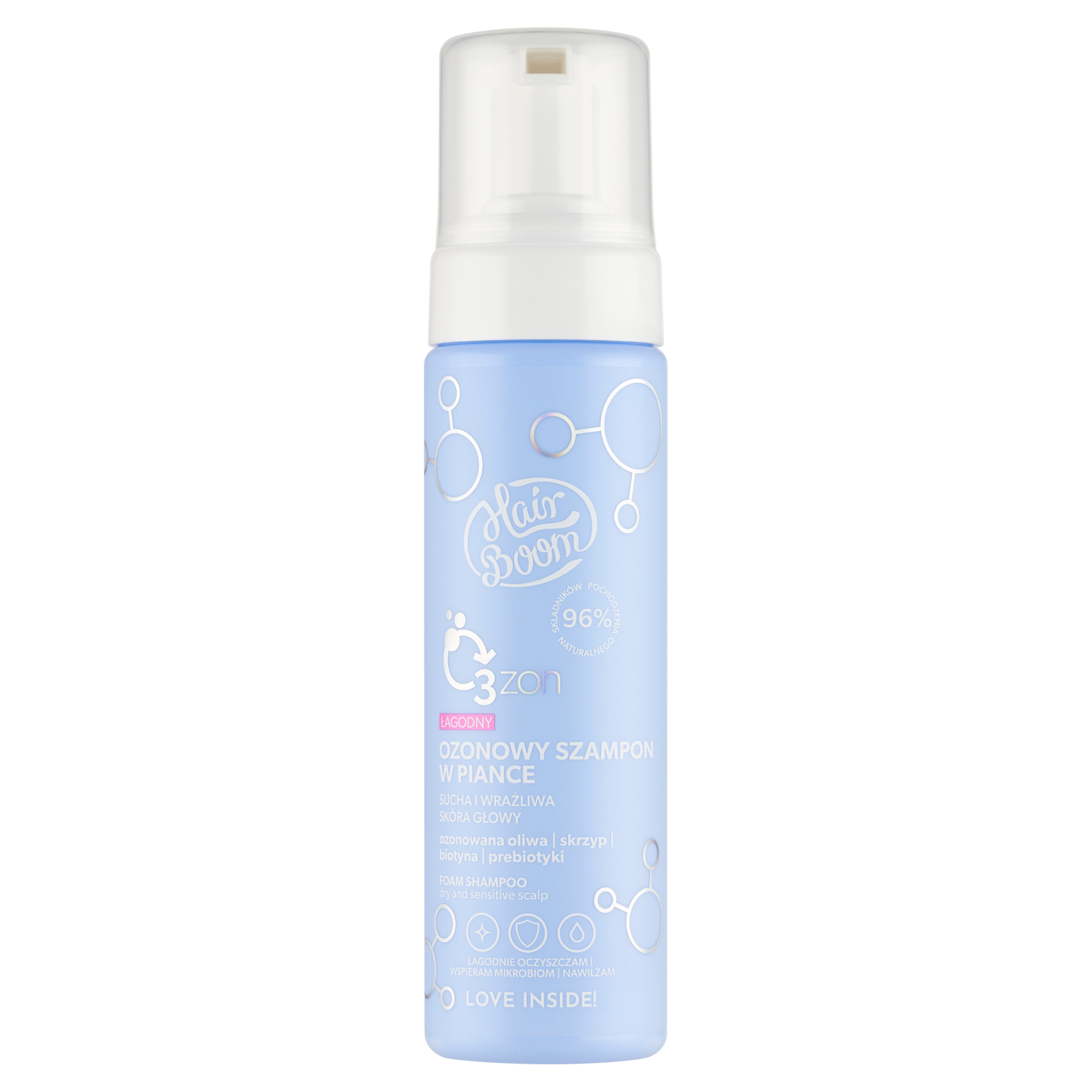 Hairboom O3zon Łagodny ozonowy szampon w piance, 200 ml zdjęcie