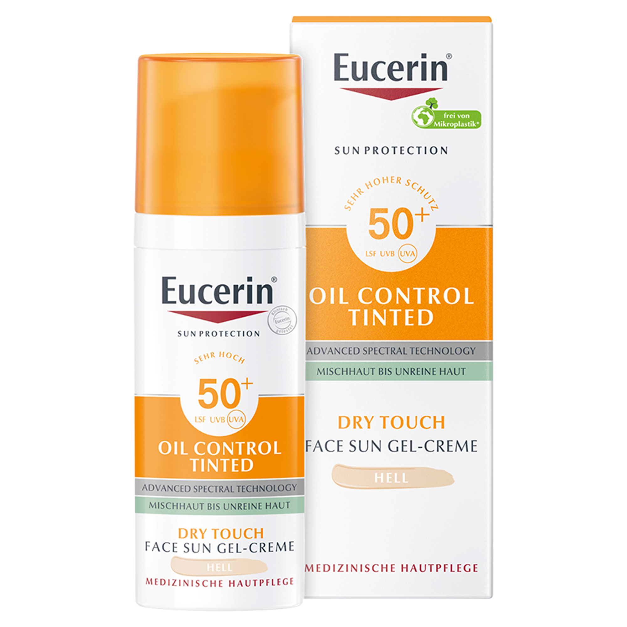 Eucerin Sun Protection Oil Control Dry Touch, Żel-krem ochronny light barwiący SPF 50+, 50 ml zdjęcie