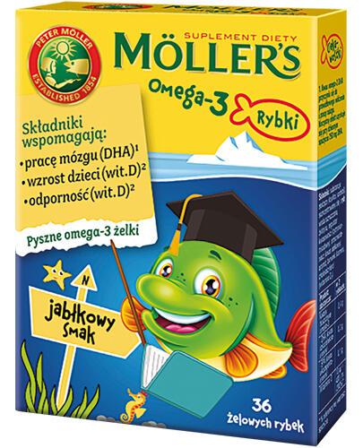 Mollers Omega-3 Rybki, żelki, smak jabłkowy, 36 sztuk zdjęcie