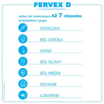 Fervex D 500 mg + 200 mg + 25 mg do sporządzania roztworu doustnego 8 saszetek