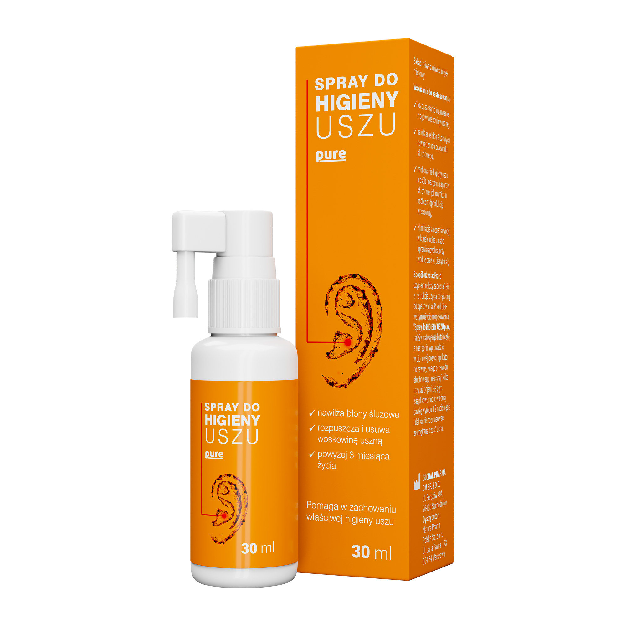 Spray do higieny uszu pure, 30 ml