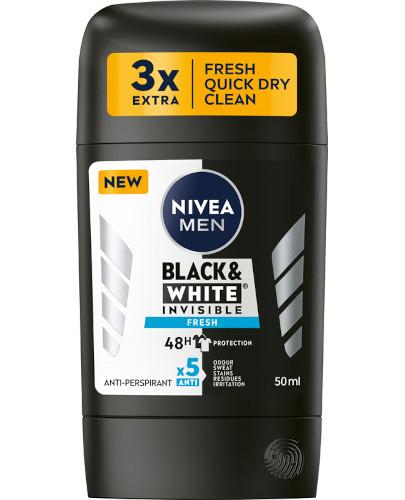 NIVEA MEN Antyperspirant w sztyfcie Black&White Fresh, 50 ml zdjęcie