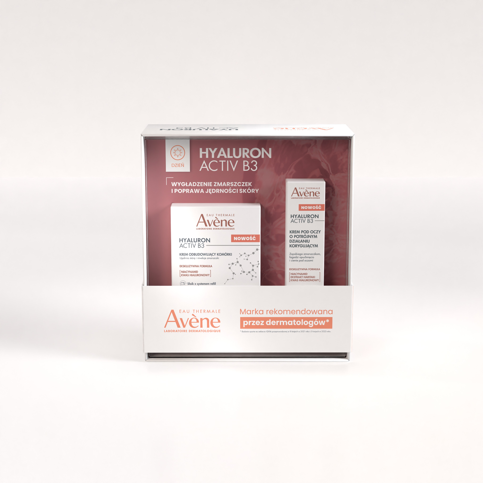 Avene, Zestaw HYALURON ACTIV B3 na dzień, krem na dzień odbudowujący komórki 50 ml + krem pod oczy 15 ml zdjęcie