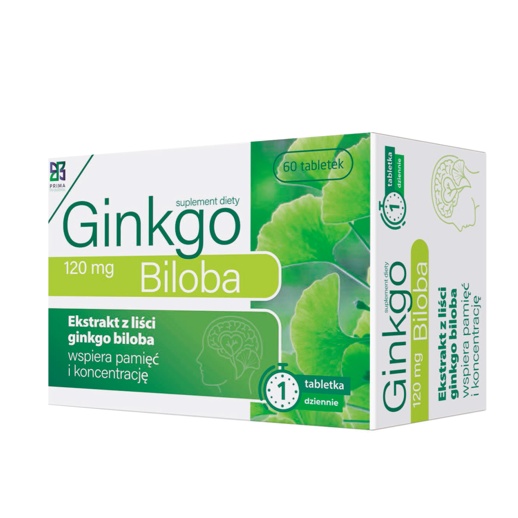 Prima Pharma Gingko Biloba 120 mg, tableki, 60 sztuk zdjęcie