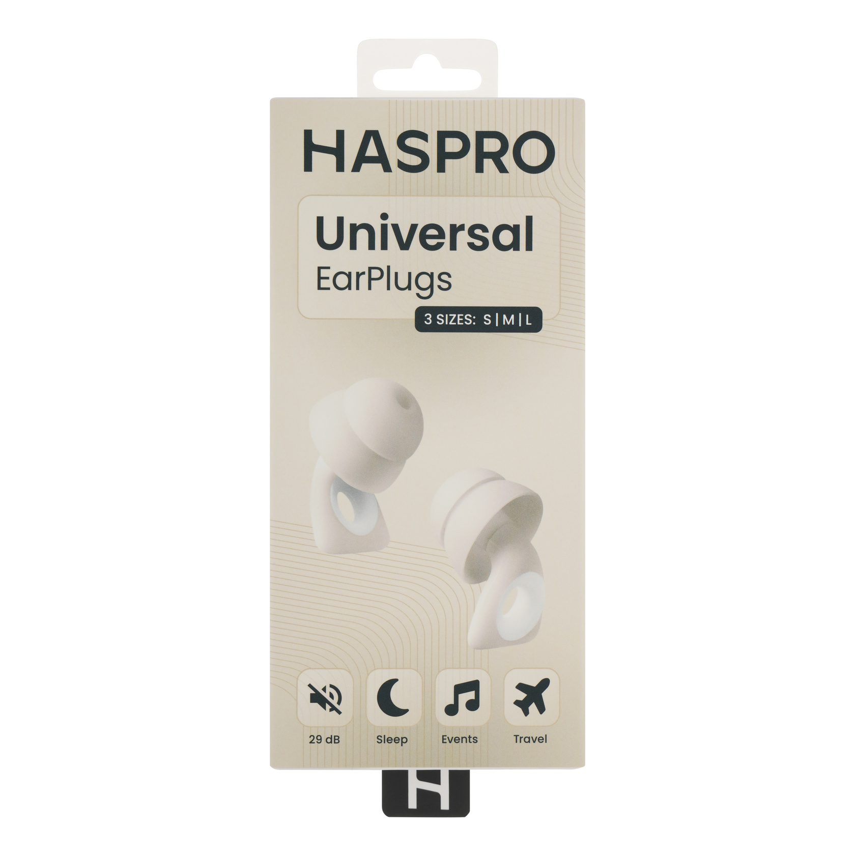 Haspro Universal Sand, wielorazowe zatyczki silikonowe, beżowe, 1 zestaw zdjęcie