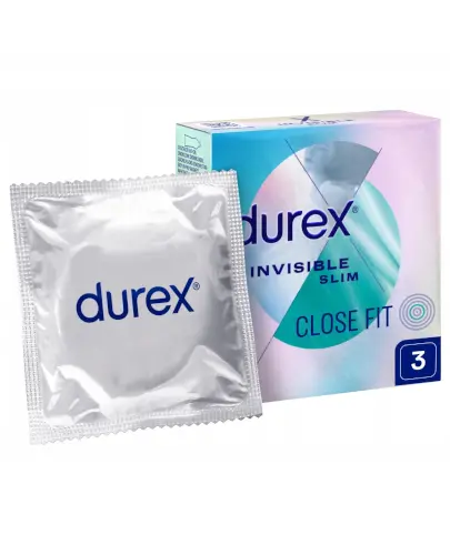 Durex Invisible Close Fit prezerwatywy optymalne dopasowanie 3 sztuki zdjęcie