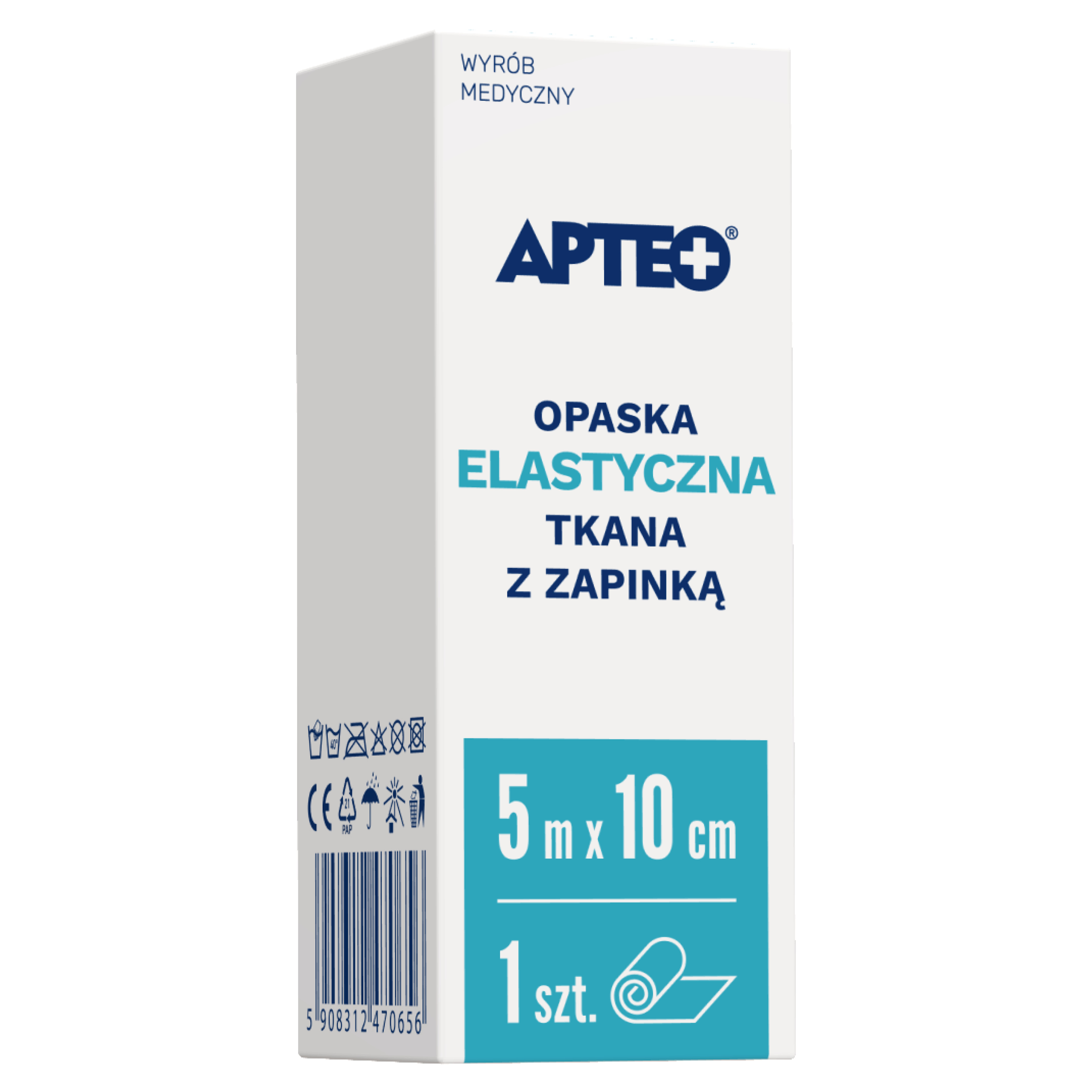 Apteo Opaska elastyczna tkana z zapinką 5 m x 10 cm 1 sztuka zdjęcie