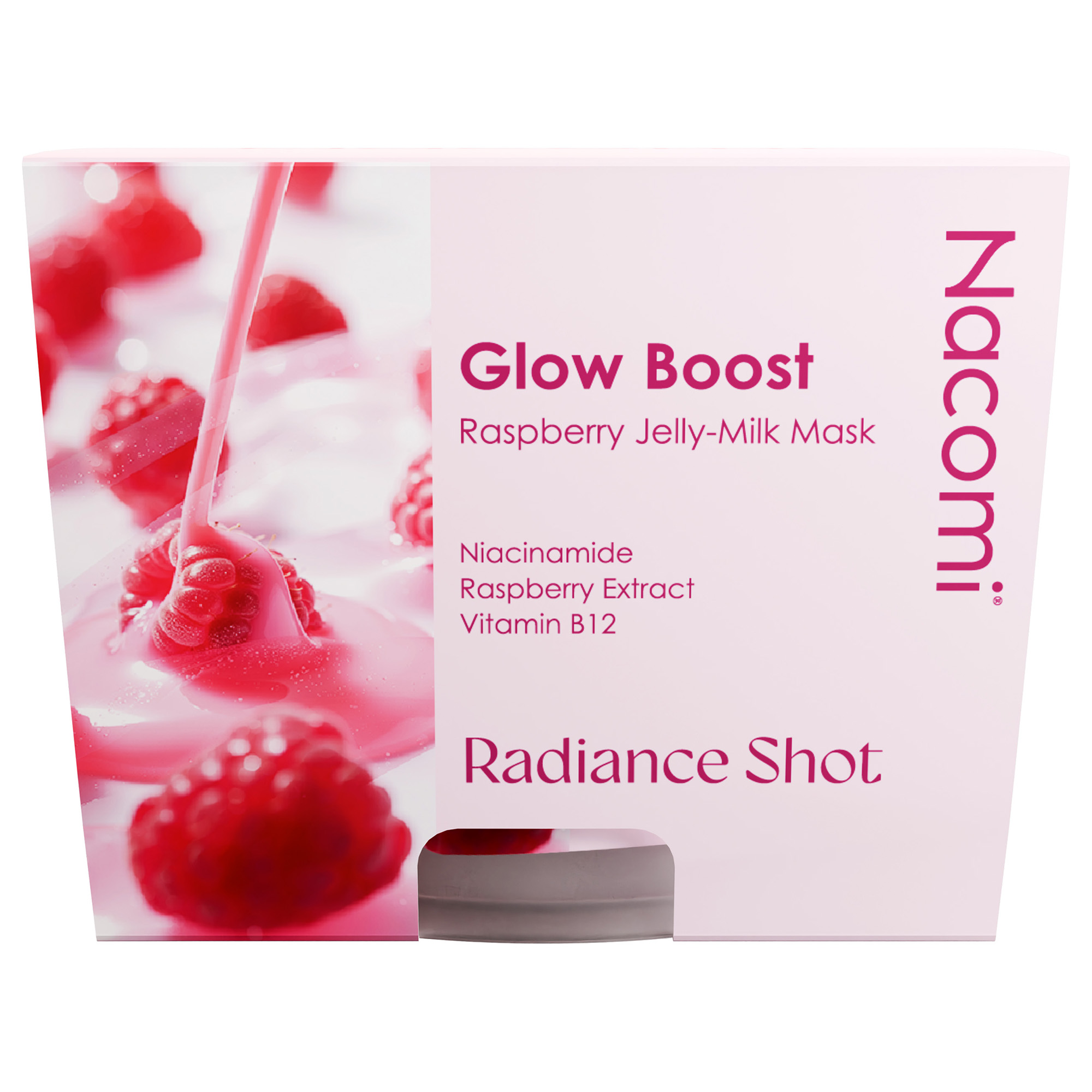 Nacomi Maska do twarzy Glow Boost Raspberry Jelly-Milk Mask, 80 ml zdjęcie