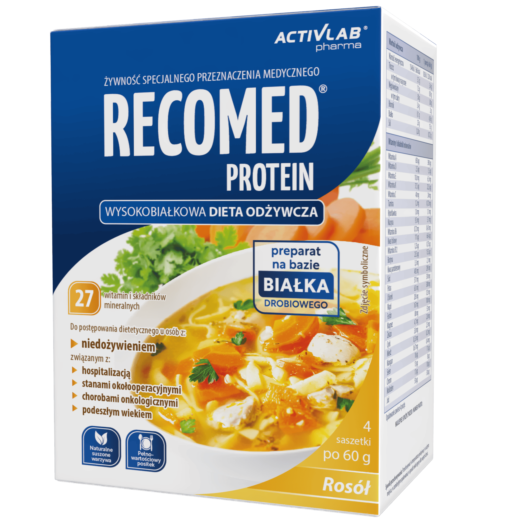RecoMed Protein Rosół, 4 saszetki x 60 g zdjęcie