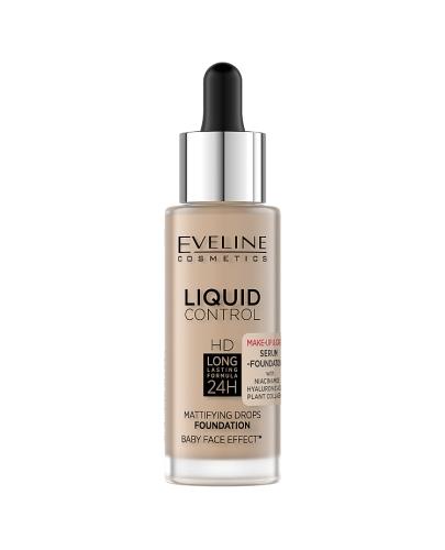 Eveline Liquid Control HD Matujący Podkład do twarzy z niacynamidem 35 natural beige, 32 ml zdjęcie