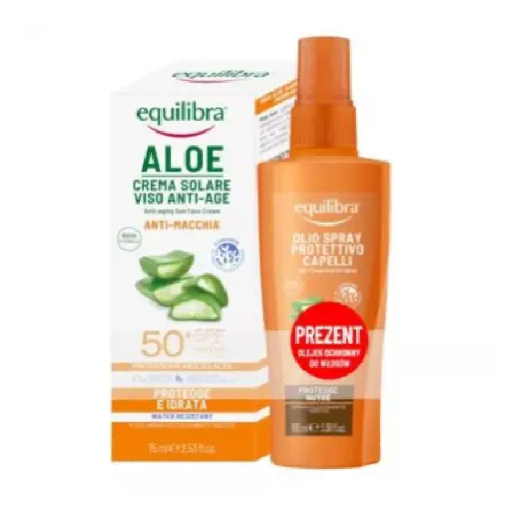 Equilibra Sun Krem do twarzy SPF50+, 75 ml + Olejek ochronny do włosów, 100 ml [ZESTAW] zdjęcie