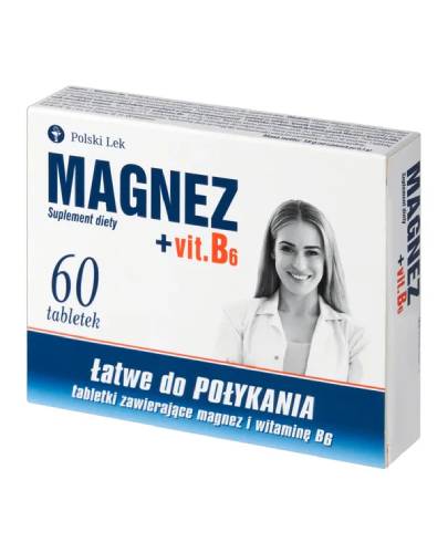 Magnez + B6 60 tabletek Polski Lek zdjęcie