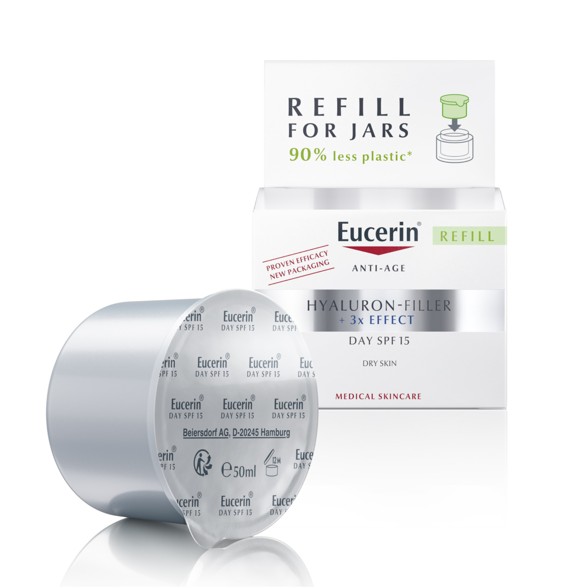 Eucerin Hyaluron-filler krem na dzień SPF 15 skóra sucha refill, 50 ml zdjęcie