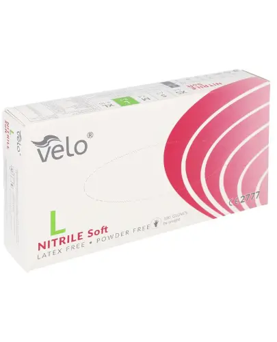 Velo Nitrile Soft rękawice nitrylowe bezpudrowe rozmiar L 100 sztuk zdjęcie