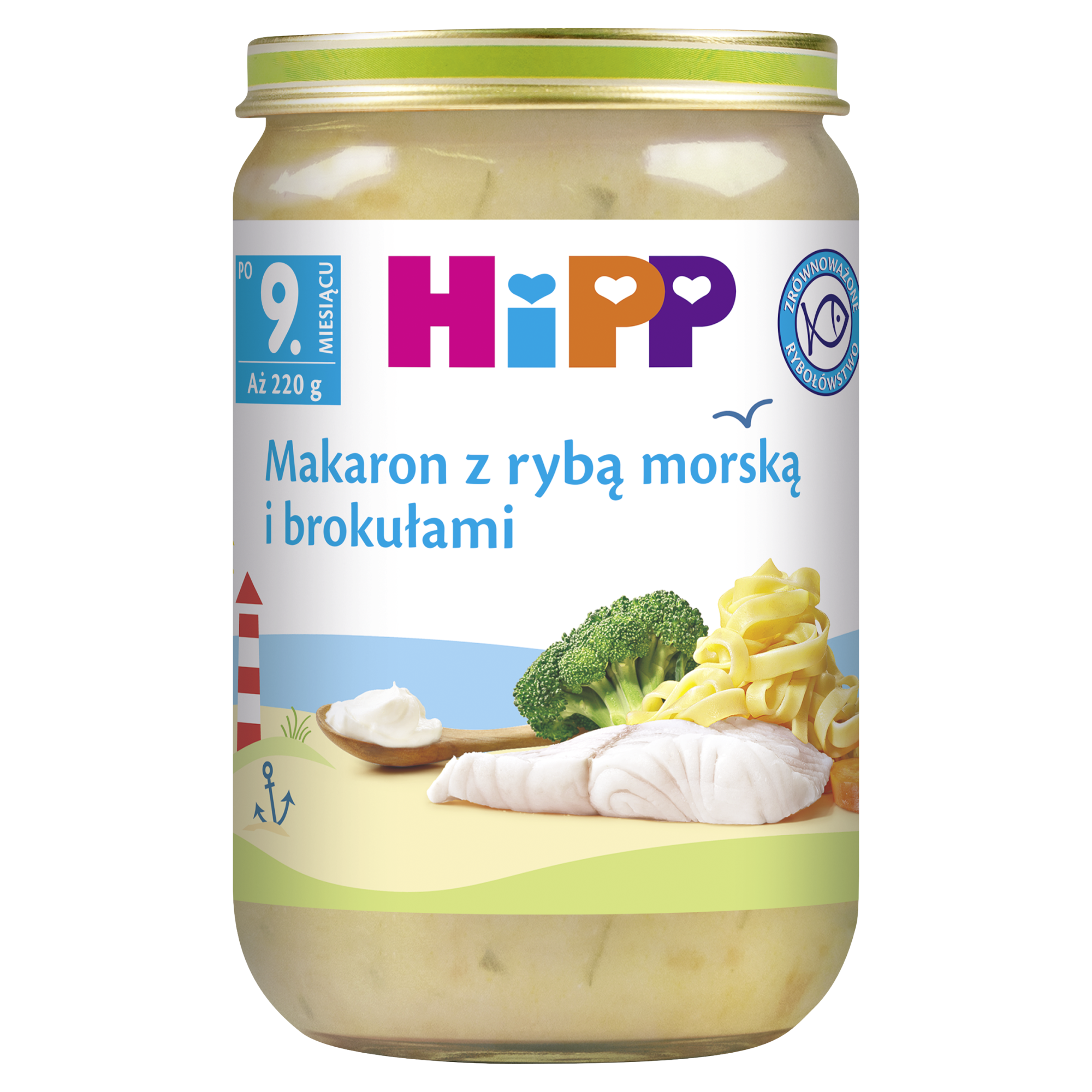HIPP Makaron z rybą morską i brokułami po 7 miesiącu - 220 g zdjęcie