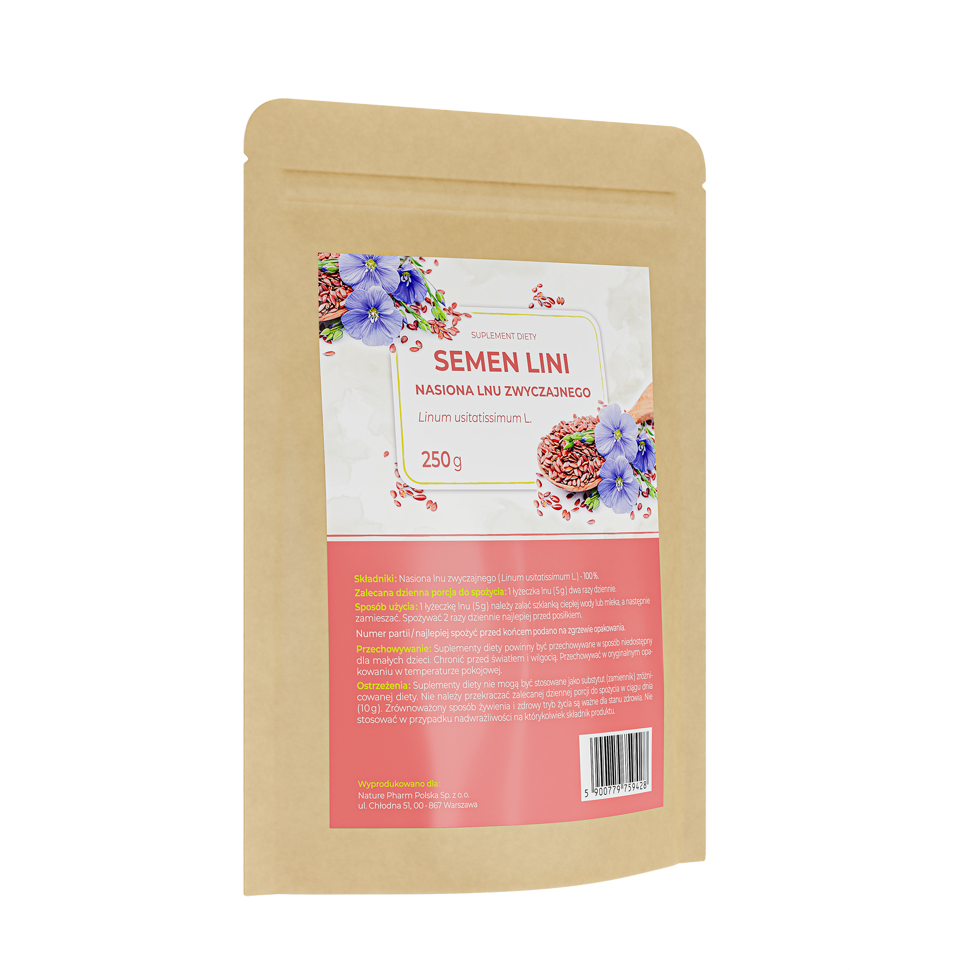 Semen Lini nasiona lnu zwyczajnego, 250 g
