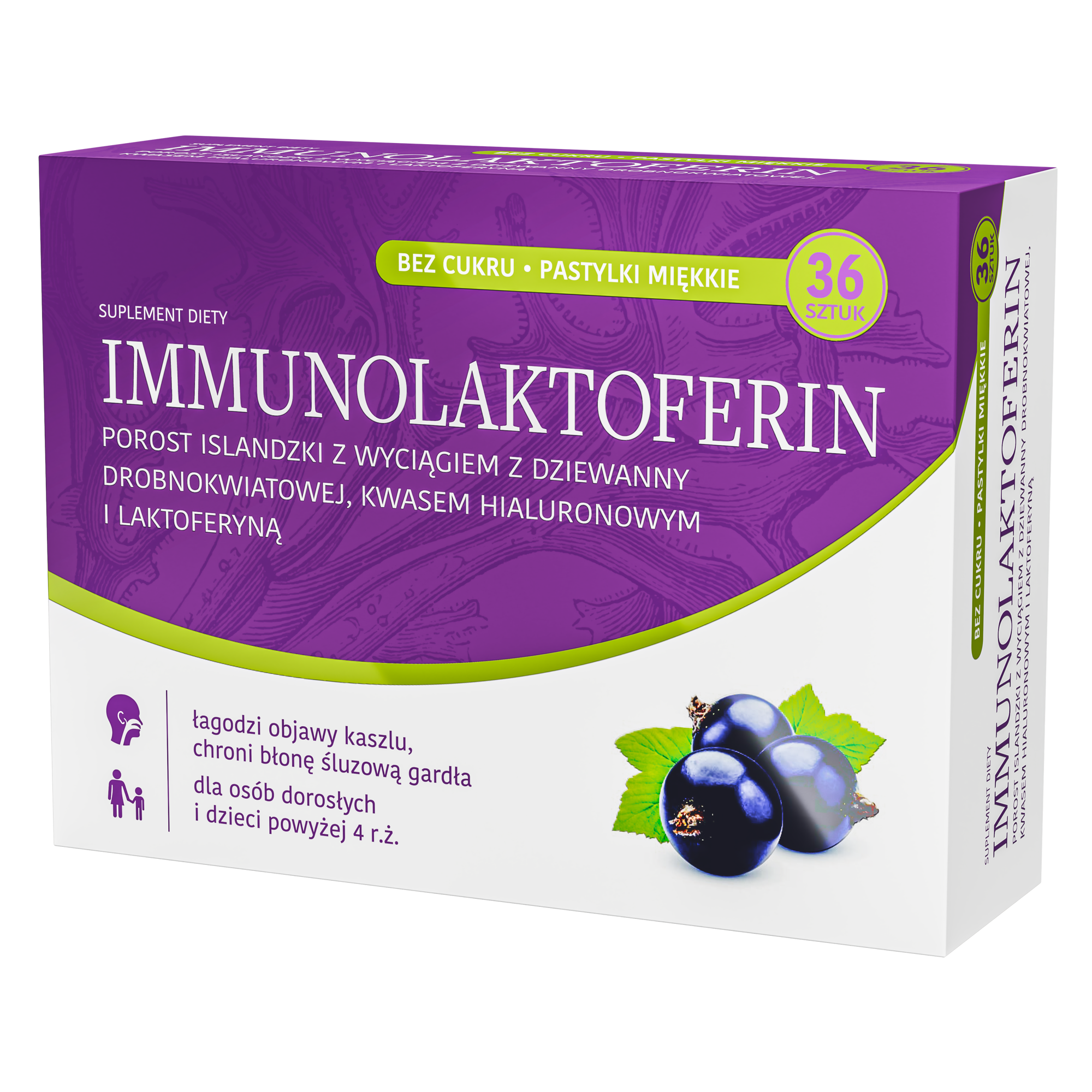 Immunolaktoferin pastylki miękkie, 36 sztuk